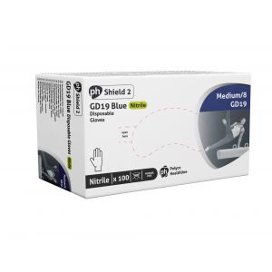 BOITE 100 GANTS NITRILE BLEU NON POUDRES - GD19